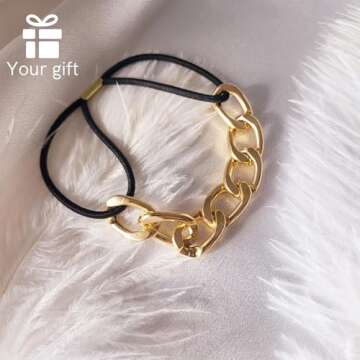 White Ermine Bracelet & HairBand Set in Yellow Gold