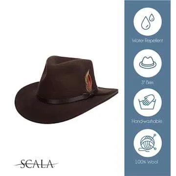 Scala Classico Men's Crushable Felt Outback Hat