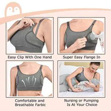 Momcozy Hands-Free Pumping Bra – Comfortable & Versatile 2 Pack