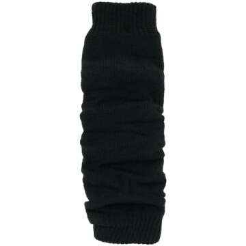 CTM® Women's Solid Leg Warmers – Stylish & Cozy Black Accessory