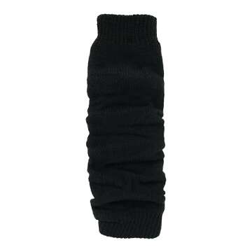 CTM® Women's Solid Leg Warmers in Black for Stylish Comfort