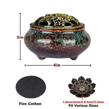 Nuseiis Incense Holder - Premium Lotus & Ash Catcher Design for All Incense Types