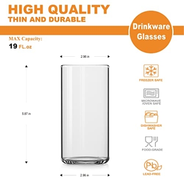 LUXU Elegant Highball Glasses Set for All Beverages