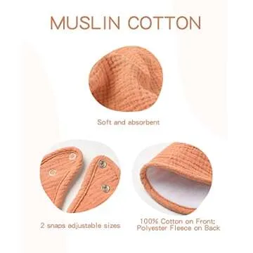 Konssy Muslin Baby Bibs 8 Pack Baby Bandana Drool Bibs Cotton for Unisex Boys Girls, 8 Solid Colors Set for Teething Drooling