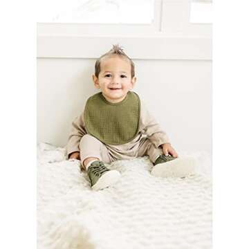 Konssy Muslin Baby Bibs 8 Pack Baby Bandana Drool Bibs Cotton for Unisex Boys Girls, 8 Solid Colors Set for Teething Drooling