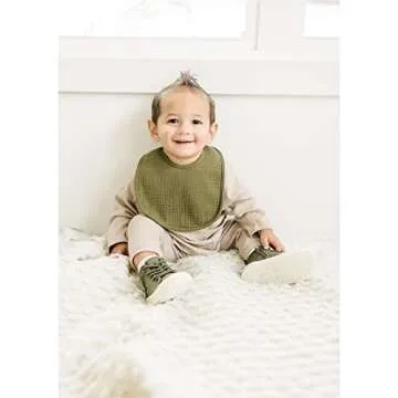 Konssy Muslin Baby Bibs 8 Pack Baby Bandana Drool Bibs Cotton for Unisex Boys Girls, 8 Solid Colors Set for Teething Drooling