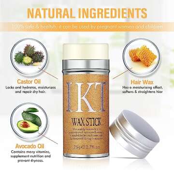 FUNAN Hair Wax Stick (2 pack) - for Hair Wigs Edge Control, Slick Pomade, Non-greasy Styling, for Fl...