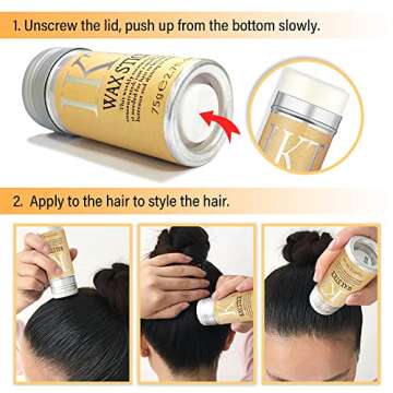 FUNAN Hair Wax Stick (2 pack) - for Hair Wigs Edge Control, Slick Pomade, Non-greasy Styling, for Fly Away & Edge Frizz Hair