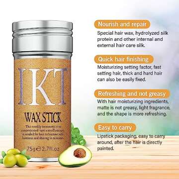 FUNAN Hair Wax Stick (2 pack) - for Hair Wigs Edge Control, Slick Pomade, Non-greasy Styling, for Fly Away & Edge Frizz Hair