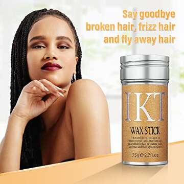 FUNAN Hair Wax Stick (2 pack) - for Hair Wigs Edge Control, Slick Pomade, Non-greasy Styling, for Fly Away & Edge Frizz Hair