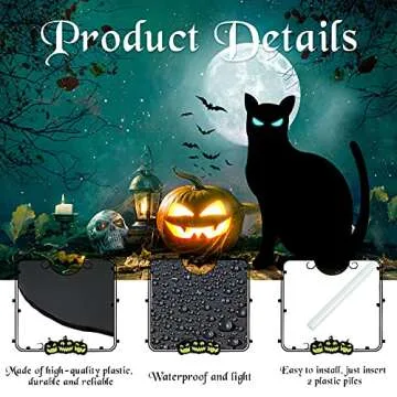 Halloween Black Cat Decor Yard Signs - 5 Pcs Set