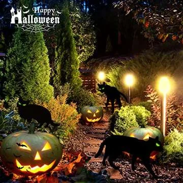 Halloween Black Cat Decor Yard Signs - 5 Pcs Set