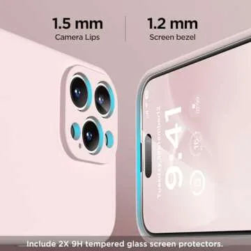 HSAOHD Magnetic for iPhone 14 Pro Max Case, Compatible with MagSafe, [Full Camera Protection][2 Screen Protectors], Suction Cup Phone Mount Silicone Shockproof Protective Phone Case 6.7", Chalk Pink