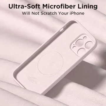 HSAOHD Magnetic for iPhone 14 Pro Max Case, Compatible with MagSafe, [Full Camera Protection][2 Screen Protectors], Suction Cup Phone Mount Silicone Shockproof Protective Phone Case 6.7", Chalk Pink