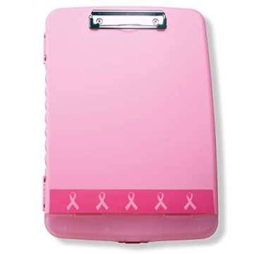 Officemate Breast Cancer Awareness BCA Slim Clipboard Storage Box