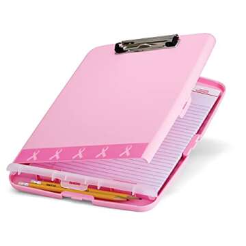 Officemate Breast Cancer Awareness Slim Clipboard Storage Box
