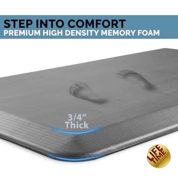 ComfiLife Anti Fatigue Floor Mat – 3/4 Inch Thick Perfect Kitchen Mats for Floor, Standing Desk Ma...