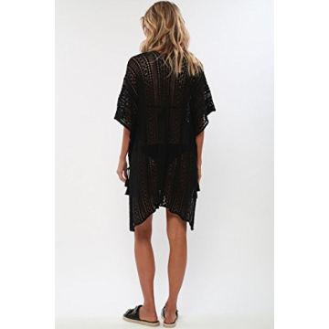 Wander Agio Beach Swimsuit Cover-Up Women Black Net Slit
