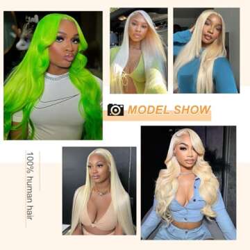 Guangming 613 13x6 Lace Front Wig Human Hair 250% Density Blonde Wig Human Hair Straight 613 HD Lace Frontal Wig Pre Plucked With Baby Hair (28Inch, 613 Frontal Wig)