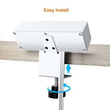 3 Outlet Desk Clamp Power Strip with USB Ports, White Desktop Power Strip Surge Protector 1200J. Desk Mount Charging Power Station, on Desk Edge Power Outlet 125V 12A 1500W.
