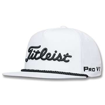 Titleist Rope Flat Bill Hat Legacy Collection - 10 White/Black