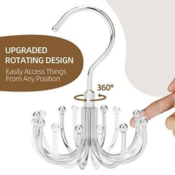 ZEDODIER Belt Hanger, 2 Pack Rotatable Belt Rack Closet Accessories Organizer, Maximum 24 Storage Ca...