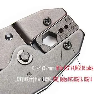 Crimper Tools for RF connector LMR400,RG8,RG9,Belden 9913,RG213,RG214,RG174,RG316 RF Coaxial Cable,Crimp Tool Hex Die with 0.429" (10.90mm) for all 400 type cables