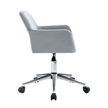 Porthos Home Pepa 360° Swivel Office Chair in Luxurious Velvet Upholstery, Ergonomic Armrests, Instant Adjustable Height and Durable Roller Wheels (Great for Home Studios and Offices)