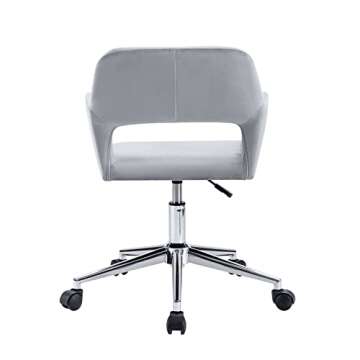 Porthos Home Pepa 360° Swivel Office Chair in Luxurious Velvet Upholstery, Ergonomic Armrests, Instant Adjustable Height and Durable Roller Wheels (Great for Home Studios and Offices)