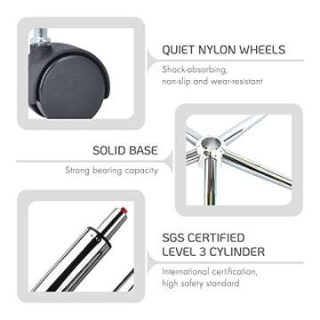 Porthos Home Pepa 360° Swivel Office Chair in Luxurious Velvet Upholstery, Ergonomic Armrests, Instant Adjustable Height and Durable Roller Wheels (Great for Home Studios and Offices)