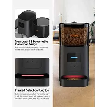 WOPET 6L Automatic Cat Food Dispenser,WiFi Automatic Cat Feeder with APP Control for Remote Feeding,Automatic Dog Feeder with Low Food Sensor and Voice Recorder,Up to 15 Meals per Day