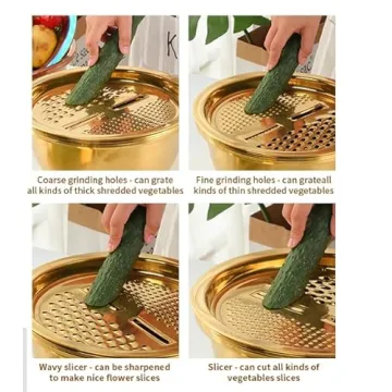 QOBIMOON Stainless Steel Colander Set - 3PC Kitchen Tools