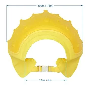 Baby Shower Cap Waterproof Shampoo hat for Children Toddler Girls Boys Protect ears eyes.Adjustable Silicone Bathing Crown.