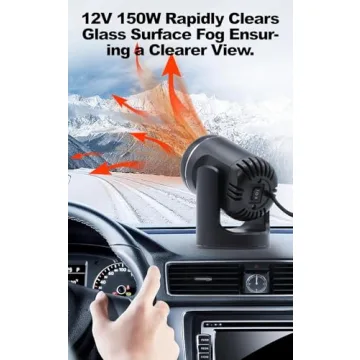 BEVECK Portable 12V Car Heater Fast Defrosting 150W