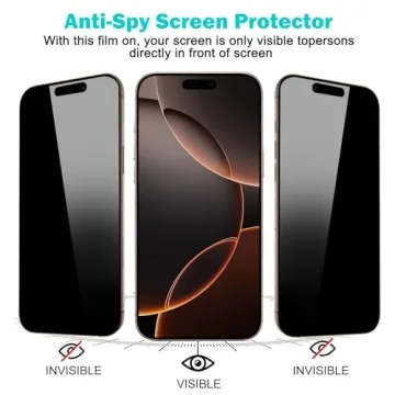 PEHAEL iPhone 17 Pro Max Privacy Screen Protector Pack