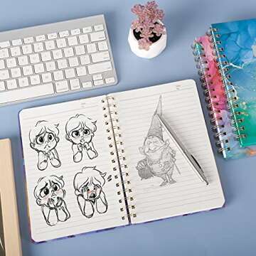 EOOUT 3 Pack A5 Spiral Notebook, Hardcover Spiral Journals for Women, 5.5 x 8.3 Inches, 100GSM Thick Paper, 80 Sheets College Ruled, for Note Taking School Office Home Supplies