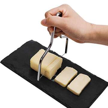 ACKEIVTO Cheese Lyre, Cheese Slicer, Stainless Steel Cheese Slicers with Wire, Handheld Butter Cutter Tools for Soft Hard Block Cheese