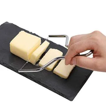 ACKEIVTO Cheese Lyre, Cheese Slicer, Stainless Steel Cheese Slicers with Wire, Handheld Butter Cutter Tools for Soft Hard Block Cheese