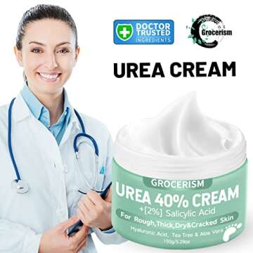 Grocerism Urea Cream 40 Percent For Feet Plus 2% Salicylic Acid 5.29 oz || Foot Cream and Hand Cream...