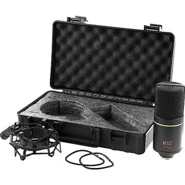 MXL 770 Condenser Microphone for Podcasting, Singing, Home Studio Recording, Gaming & Streaming | XLR | Large Diaphragm | Cardiod (Black)