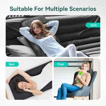 Snailax Massage Mat with Heat, Back Massage Pad for Bed, Chair, 10 Motors Vibrating Massage Mattress Pad with 2 Heating Pads for Back, Full Body Massager