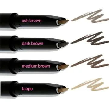 wet n wild Ultimate Eyebrow Retractable Definer Pencil, Ash Brown, Dual-Sided Brow Brush, Fine Tip, Shapes, Defines, Fills Brow Makeup