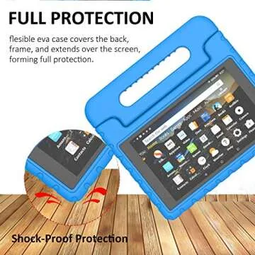 LTROP All-New Fire HD 8 2018/2017 Case - Light Weight Shock Proof Convertible Handle Kid-Proof Cover Kids Case for All-New Fire HD 8 Tablet (8th Gen & 7th Generation, 2017/2018 Release), Blue