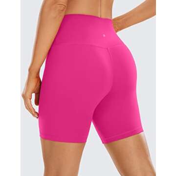CRZ YOGA Women's Naked Feeling Biker Shorts - 6 Inches High Waist Yoga Workout Running Gym Spandex H...