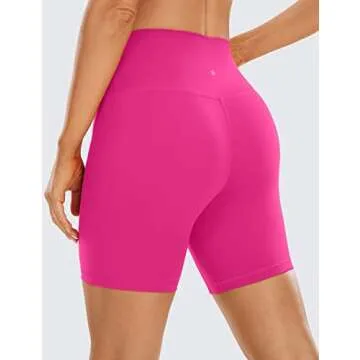 CRZ YOGA Women's Naked Feeling Biker Shorts - 6 Inches High Waist Yoga Workout Running Gym Spandex H...