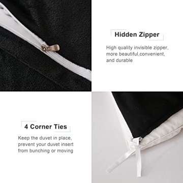 Annadaif Plush Black Duvet Cover Queen Soft Faux Fur Velvet