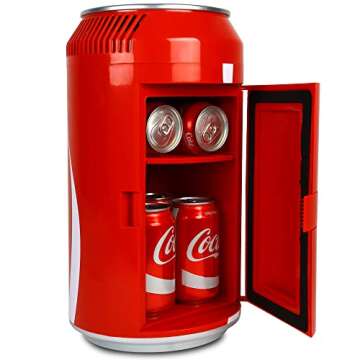 Coca Cola Mini Fridge - Portable Beverage Cooler for Home, Office, Dorm & Road Trips