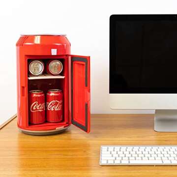Coca Cola Mini Fridge - Portable 12V 110V Beverage Cooler