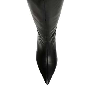 Steve Madden Women's Lavan Knee High Boot, Black Leather, 9