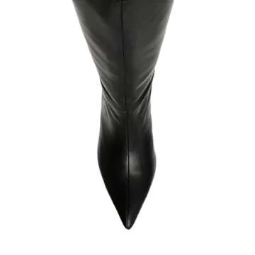 Steve Madden Women's Lavan Knee High Boot, Black Leather, 9